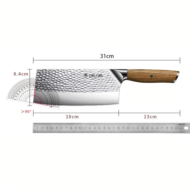 Cuchillo de Cocina Forjado – Acero Inoxidable, Rebanador Profesional con Diseño Martillado - 369 view