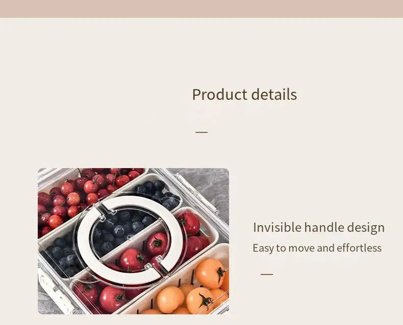 Caja de Almacenamiento con Drenaje y Asa – Organizador para Refrigerador