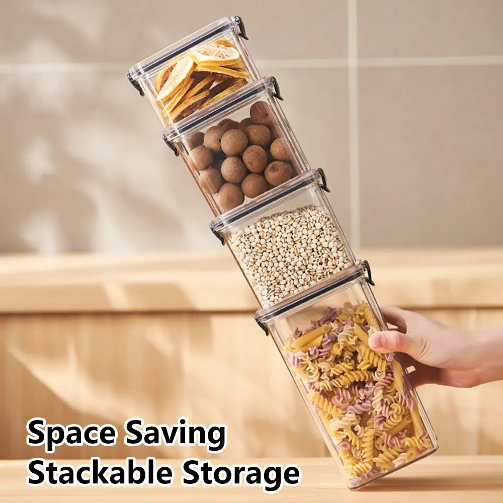 460-1800ml Sets Stackable Kitchen Sealed Jar Plastic Food Storage Box Multigrain Tank Bottle Dried Fruit Tea Storage Containers