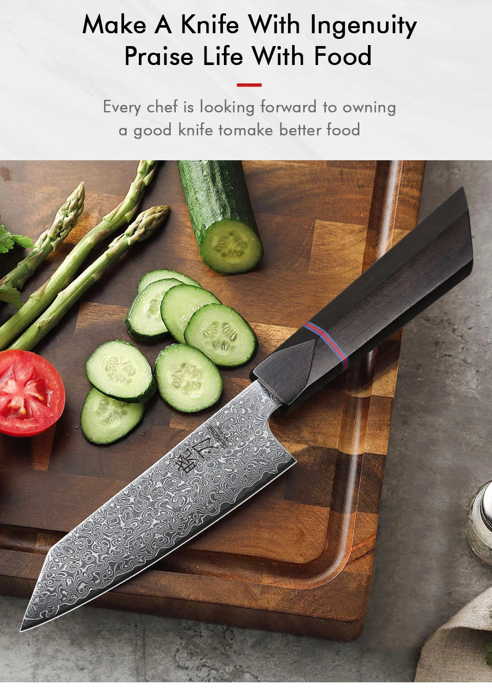 5" Utility Knife Damascus Professional Japanese Chef Knives Kitchen Cut Peeling Paring Fruit Vegetable Meat Slicer Cooking Tools