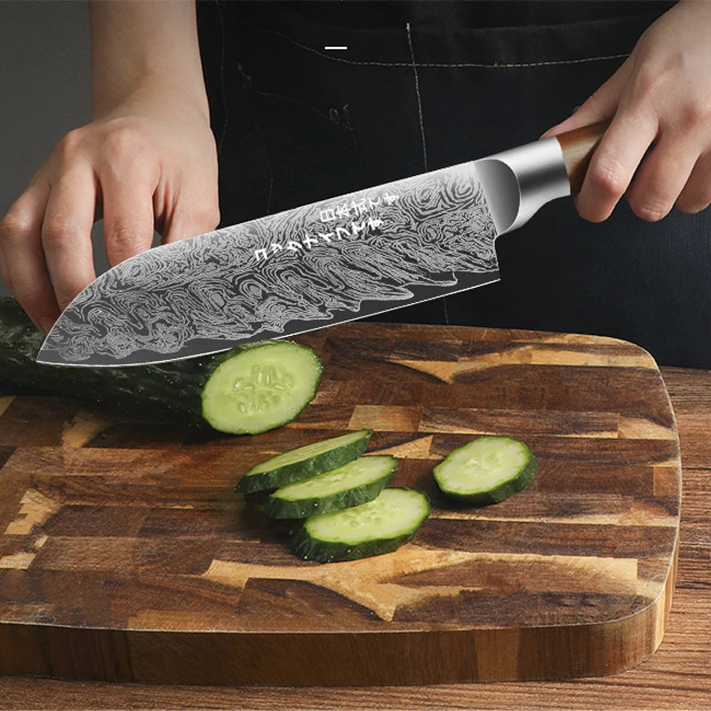 Juego de Cuchillos de Acero Damasco – Chef Profesional, Ideal para Carne y Verduras - 369 view
