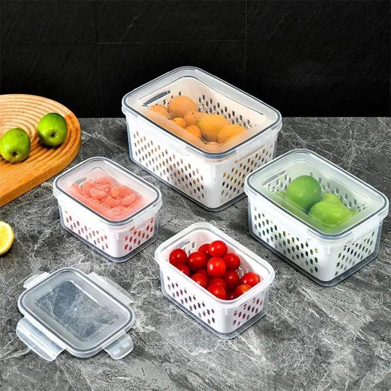 Set de Cajas de Almacenamiento para Refrigerador – Organizadores de Frutas y Verduras