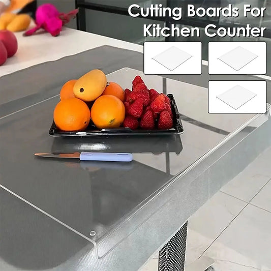 Acrylic Transparent Cutting Board with Lip 35x30cm Reusable Rectangular Kitchen Countertop Protection Board - 369 view