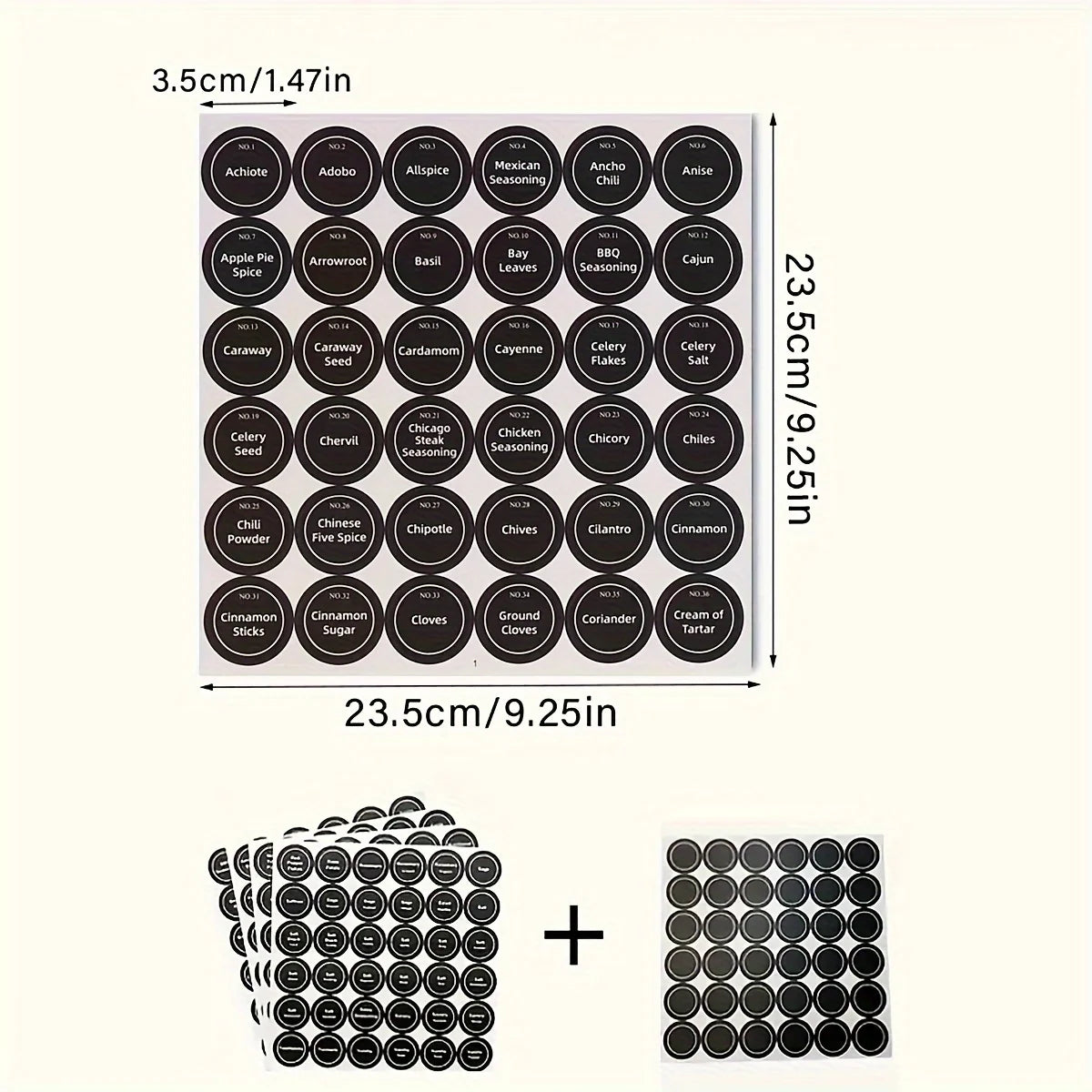 180pcs Printed Round Spice Stickers Seasoning Bottle Jar Labels Storage Kitchen Waterproof Stickers Spice Tags BBQ Label