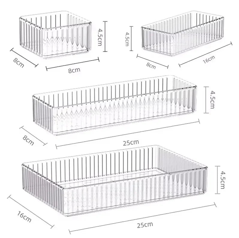 Caja Organizadora Transparente de Plástico – Almacenamiento para Escritorio y Tocador