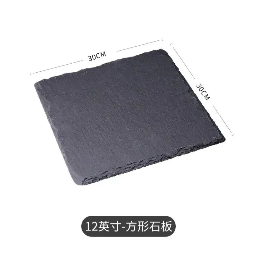 Plato de Pizarra Negra Estilo Japonés y Coreano – Ideal para Sushi y Postres