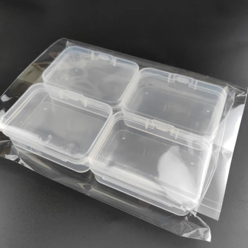 Set de 4/6 Cajas Transparentes de Plástico – Organizadores para Manualidades y Accesorios