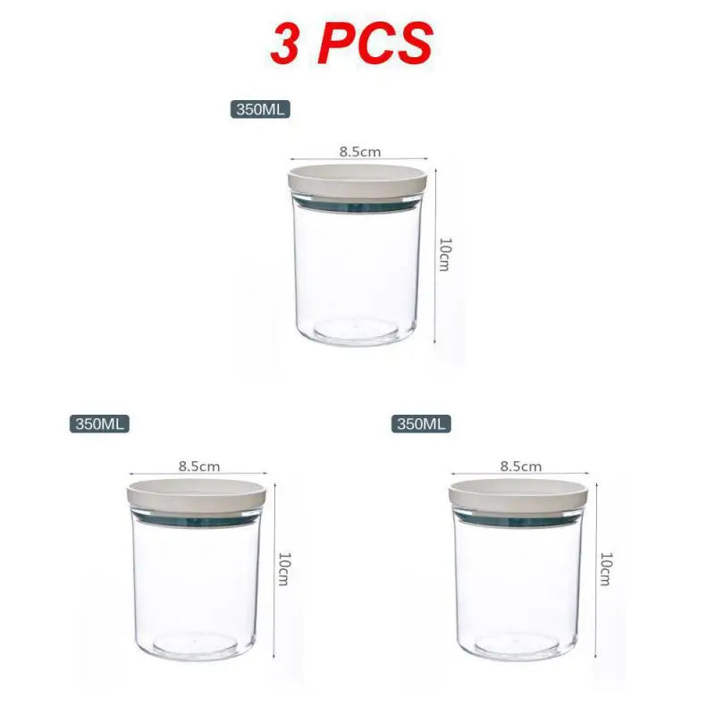 1/2/3PCS Food Container Storage Jars Transparent Food Canister For Mason Candy Spices Cookie Jar Sealed Ring Bottles Kitchen