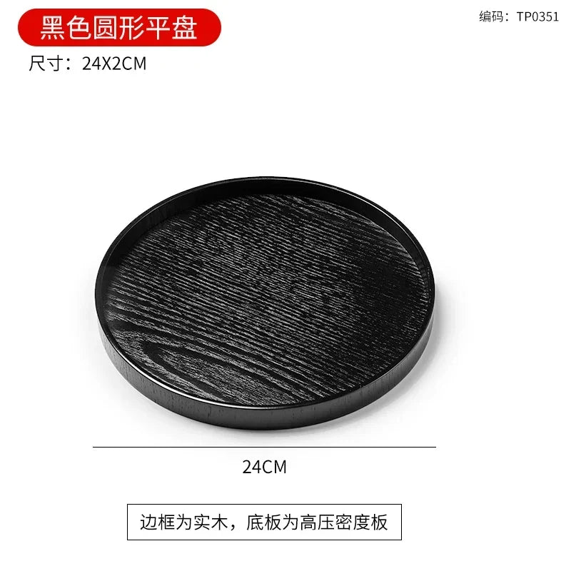 Bandeja Japonesa de Madera Negra – Elegancia y Funcionalidad
