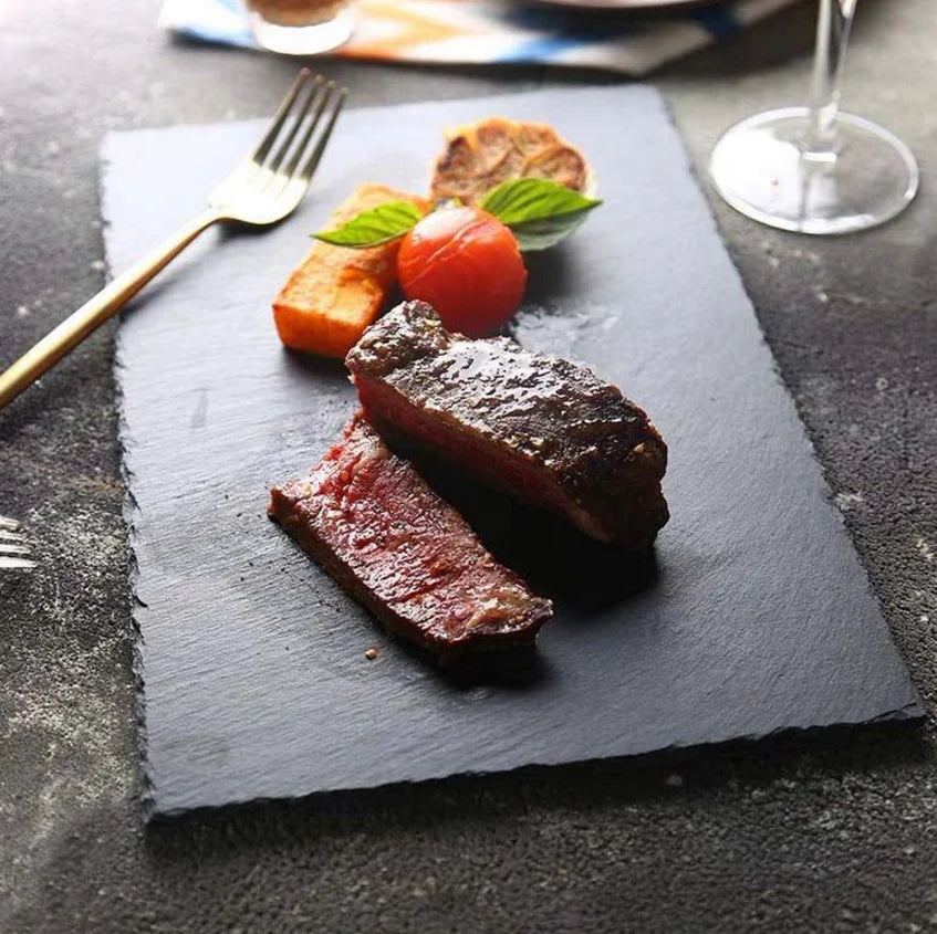 Plato de Pizarra Negra Estilo Japonés y Coreano – Ideal para Sushi y Postres