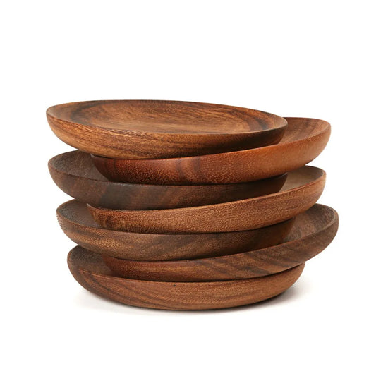 Wooden Plates Round Dinner Plates Tray Wooden Serving Platters for Home Decor, Food, Vegetables, Fruit, Charcuterie - 369 view