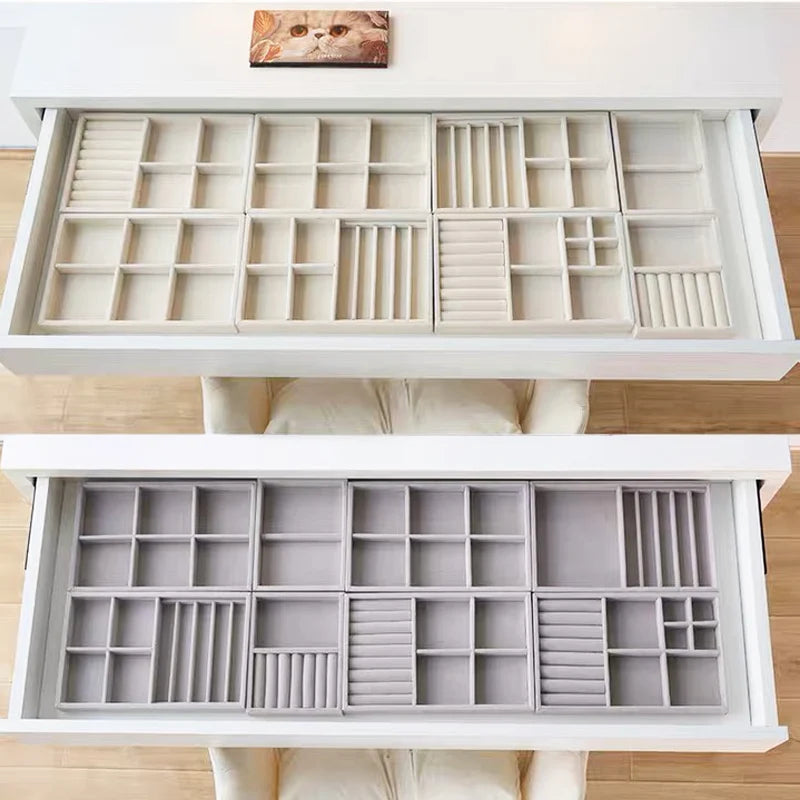 Bandeja de Terciopelo para Joyería – Organizador Apilable y Portátil