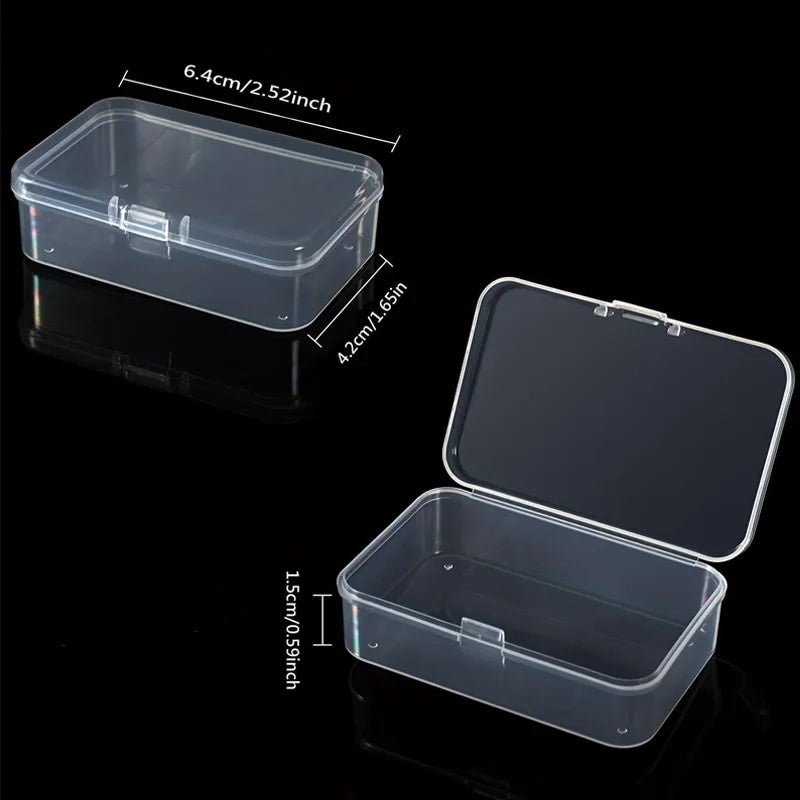 Set de 4/6 Cajas Transparentes de Plástico – Organizadores para Manualidades y Accesorios