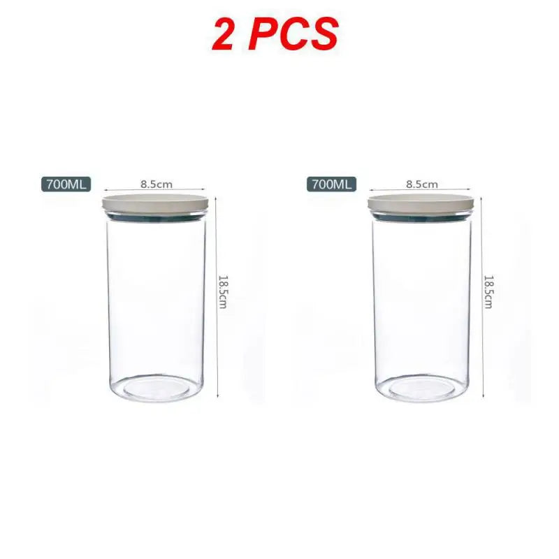 1/2/3PCS Food Container Storage Jars Transparent Food Canister For Mason Candy Spices Cookie Jar Sealed Ring Bottles Kitchen