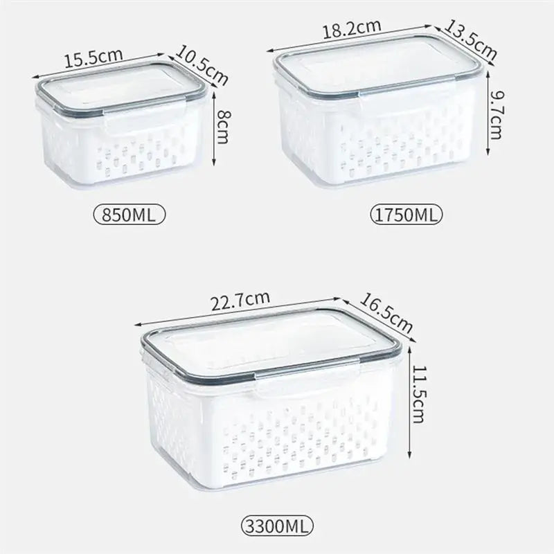 Set de Cajas de Almacenamiento para Refrigerador – Organizadores de Frutas y Verduras