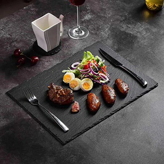 Plato de Pizarra Natural Cuadrado – Elegancia y Durabilidad