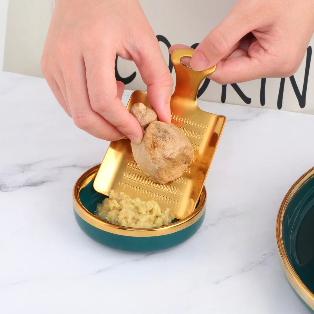 Triturador de Ajo y Jengibre de Acero Inoxidable – Herramienta de Cocina Multifuncional