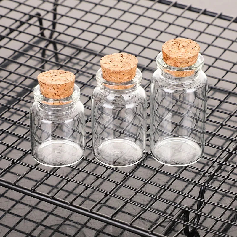 10PCS Mini Glass Bottles Transparent Wishing Bottles Cork Stopper Storage Bottle Creative Candy Jars DIY Container Wedding Decor