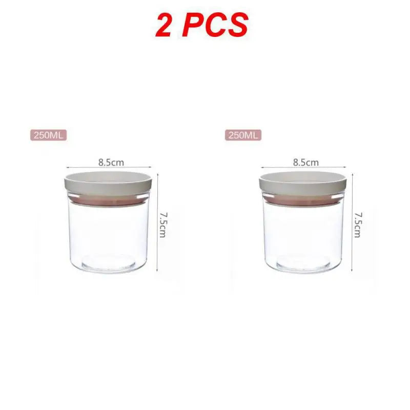 1/2/3PCS Food Container Storage Jars Transparent Food Canister For Mason Candy Spices Cookie Jar Sealed Ring Bottles Kitchen