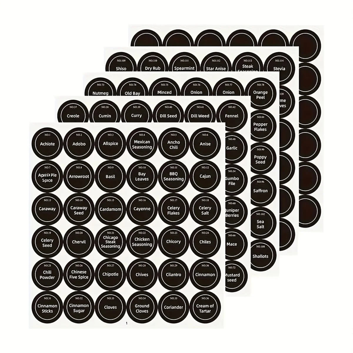 180pcs Printed Round Spice Stickers Seasoning Bottle Jar Labels Storage Kitchen Waterproof Stickers Spice Tags BBQ Label