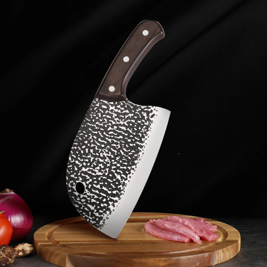 Cuchillo de Carnicero Forjado – Acero Inoxidable, Mango de Madera, Hecho a Mano - 369 view