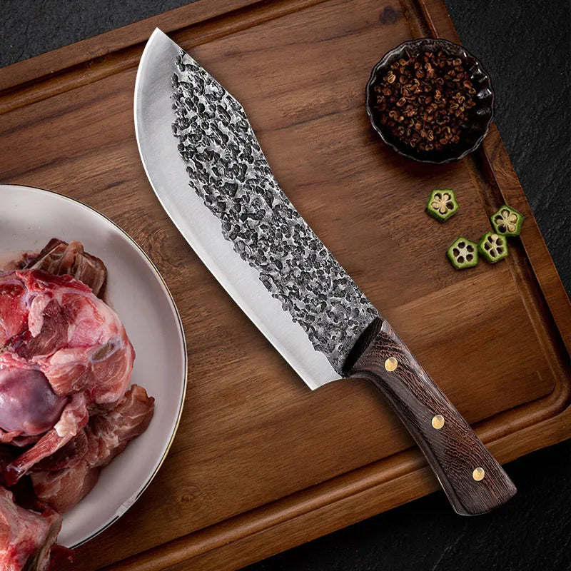 Stainless Steel Cleaver Knife Forged Kitchen Knives Meat Bone Butcher Knife Wood Handle Chinese Knife Kitchen Cooking Tools