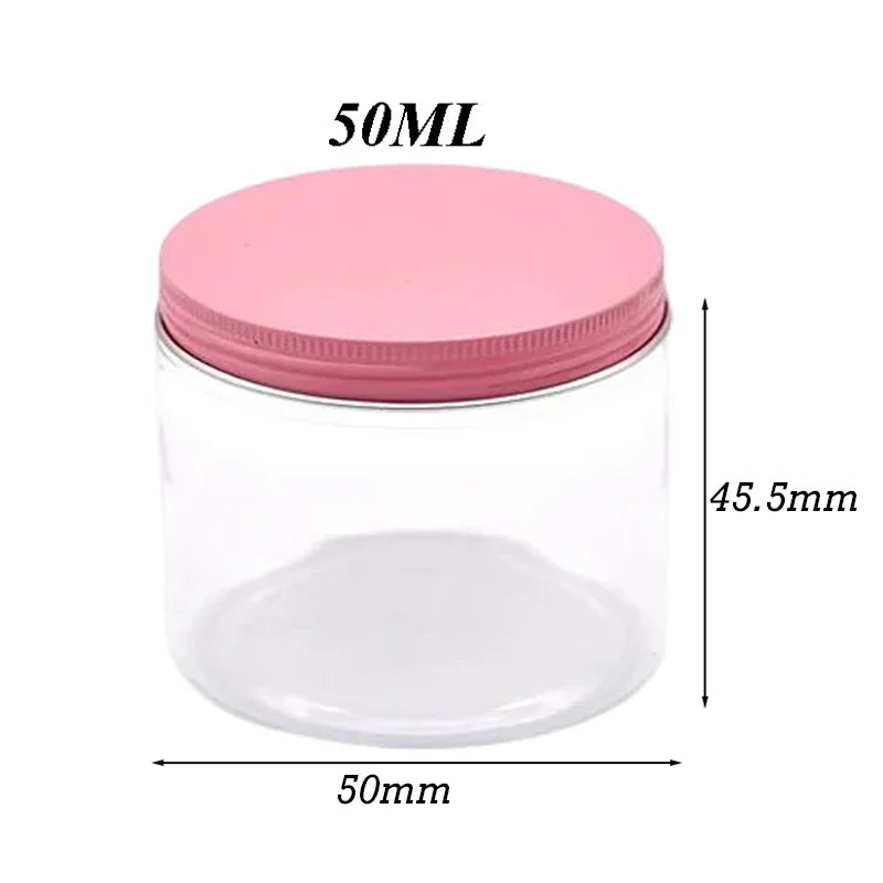 20Pcs 30/50/60/80/120/150ml Storage Jars With Lids Aluminum Round Canister Empty Plastic Cosmetic Jars Food Travel Bottle Pot