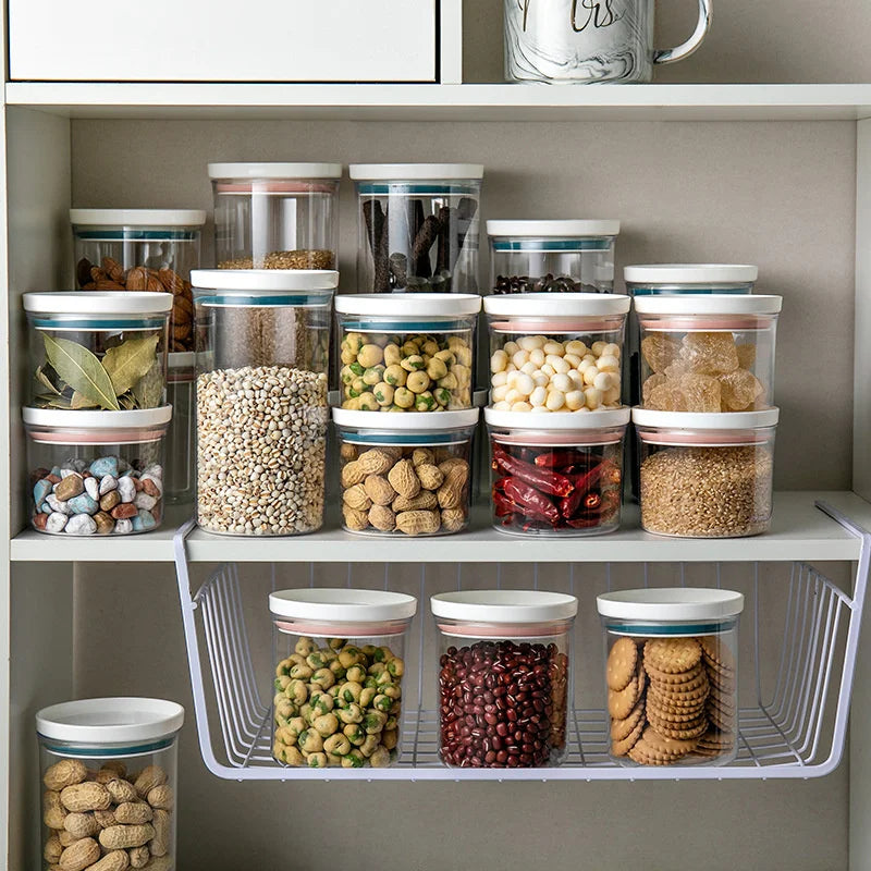 1/2/3PCS Food Container Storage Jars Transparent Food Canister For Mason Candy Spices Cookie Jar Sealed Ring Bottles Kitchen