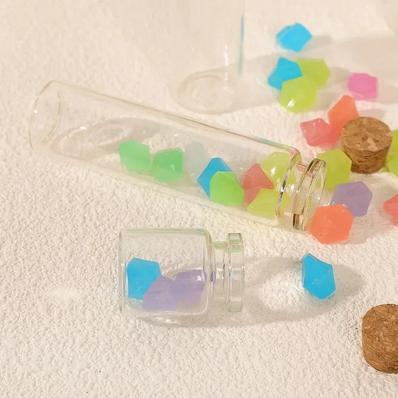 50/10PCS Small Glass Bottles with Cork Stoppers Mini Glass Vials Cork Transparent Wishing Bottles Storage Candy Jars DIY Decor