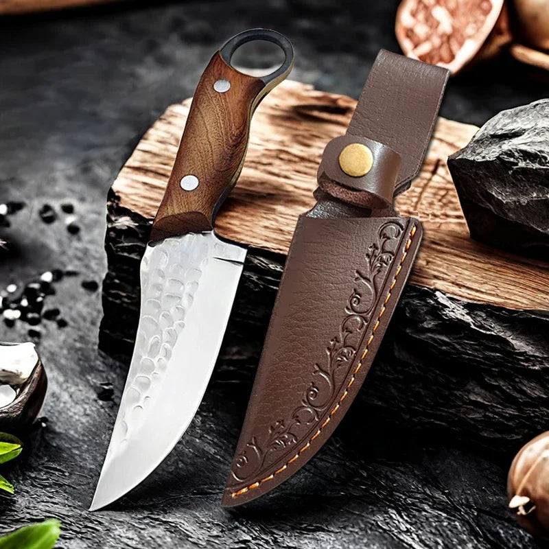 Cuchillo de Carnicero Forjado – Full Tang, Mango de Madera, Ideal para Carne y Pescado - 369 view