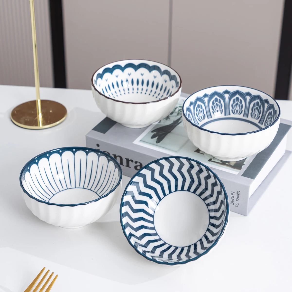 Juego de 6 Tazones de Cerámica – Estilo Japonés en Porcelana Premium