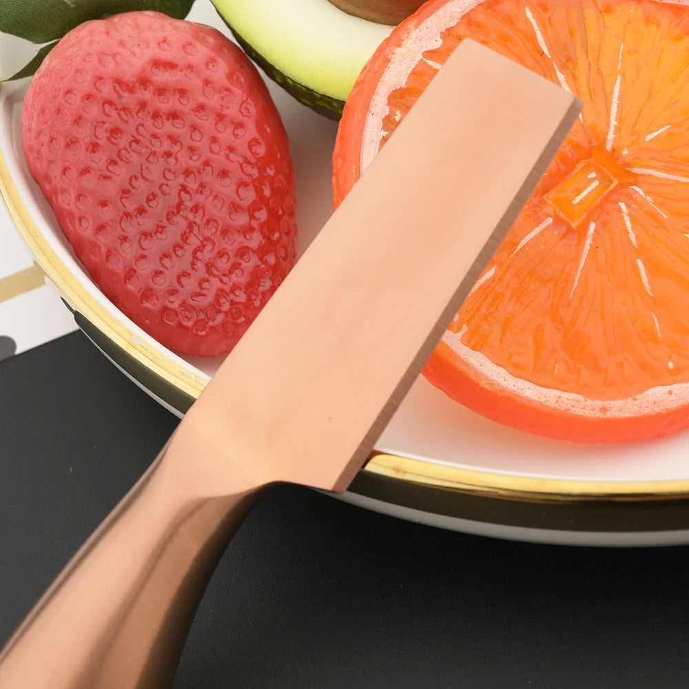 6Pcs Matte Gold Mini Knife Fork Chisel For Butter Cheese Slicer Cutter Stainless Steel Cutlery Tool Kitchen Gadget