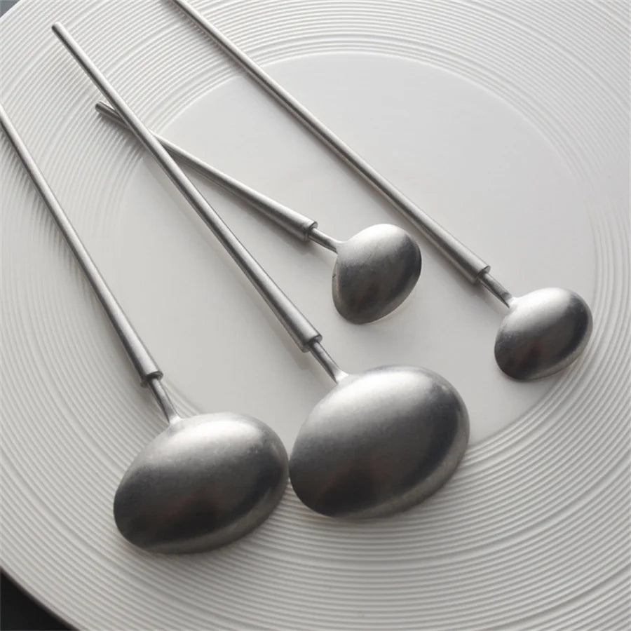 Cuchara de Acero Inoxidable Vintage Japonesa – Diseño Creativo 304