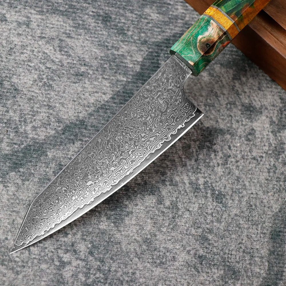 JUMCSONG 5-inch Utility Knife 67 layer Damascus Steel Fruit Knife VG10 Core Peeling Knife stable wooden handle kitchen knife