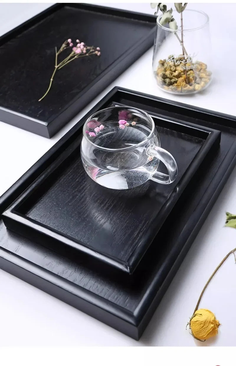 Bandeja Japonesa de Madera Negra – Elegancia y Funcionalidad