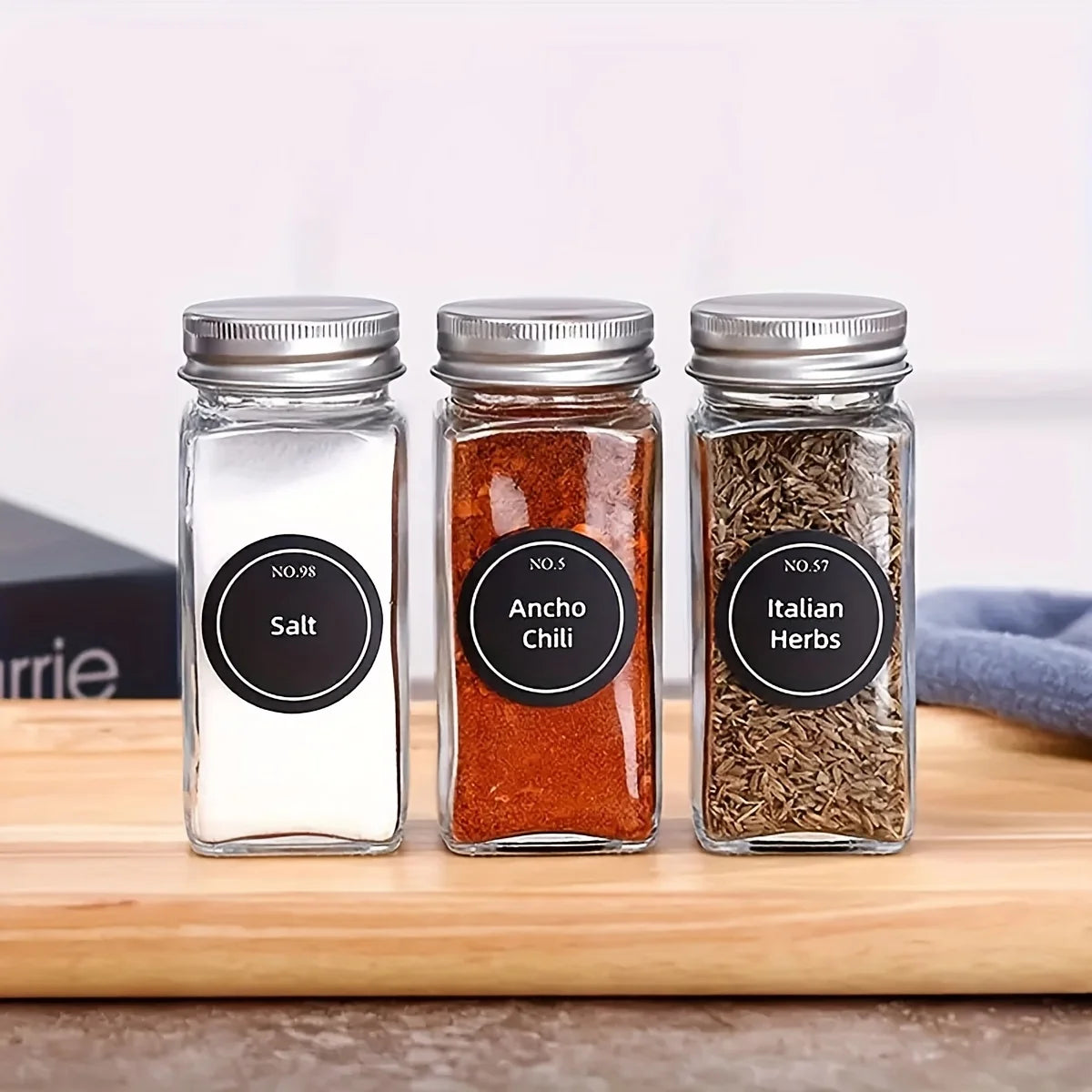 180pcs Printed Round Spice Stickers Seasoning Bottle Jar Labels Storage Kitchen Waterproof Stickers Spice Tags BBQ Label