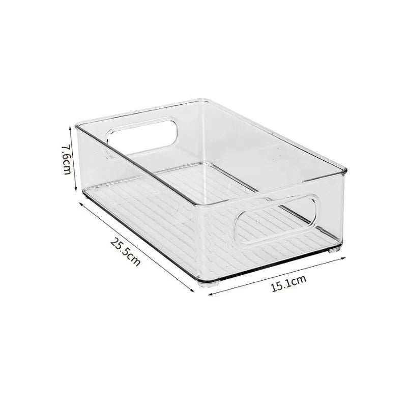 New Kitchen Refrigerator Organizer Bin Clear Pantry Organizer Plastic Food Storage Fridge Storage Box with Divider Freezer