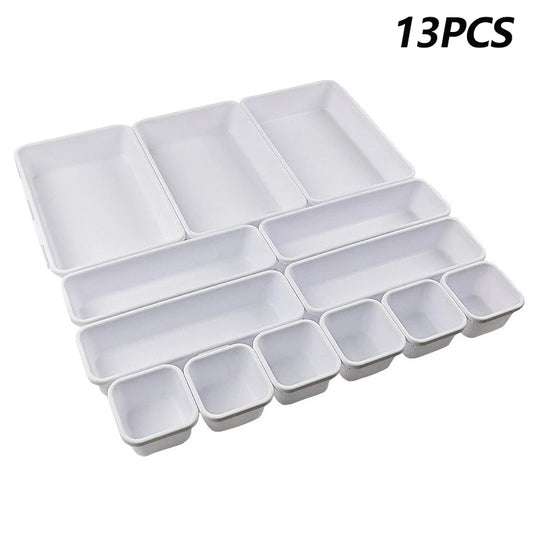 13Pcs Drawer Organizers Separator for Home Office Desk Stationery Storage Box for Kitchen Bathroom Makeup Organizer Boxes - 369 view
