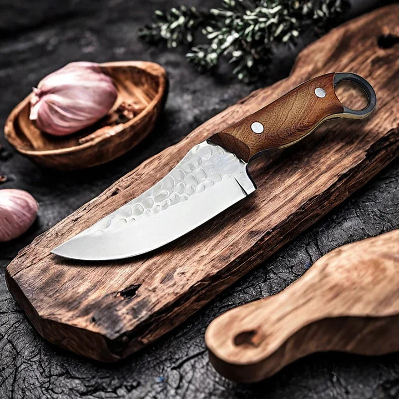 Cuchillo de Carnicero Forjado – Full Tang, Mango de Madera, Ideal para Carne y Pescado - 369 view