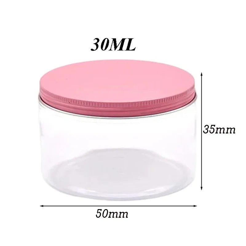 20Pcs 30/50/60/80/120/150ml Storage Jars With Lids Aluminum Round Canister Empty Plastic Cosmetic Jars Food Travel Bottle Pot