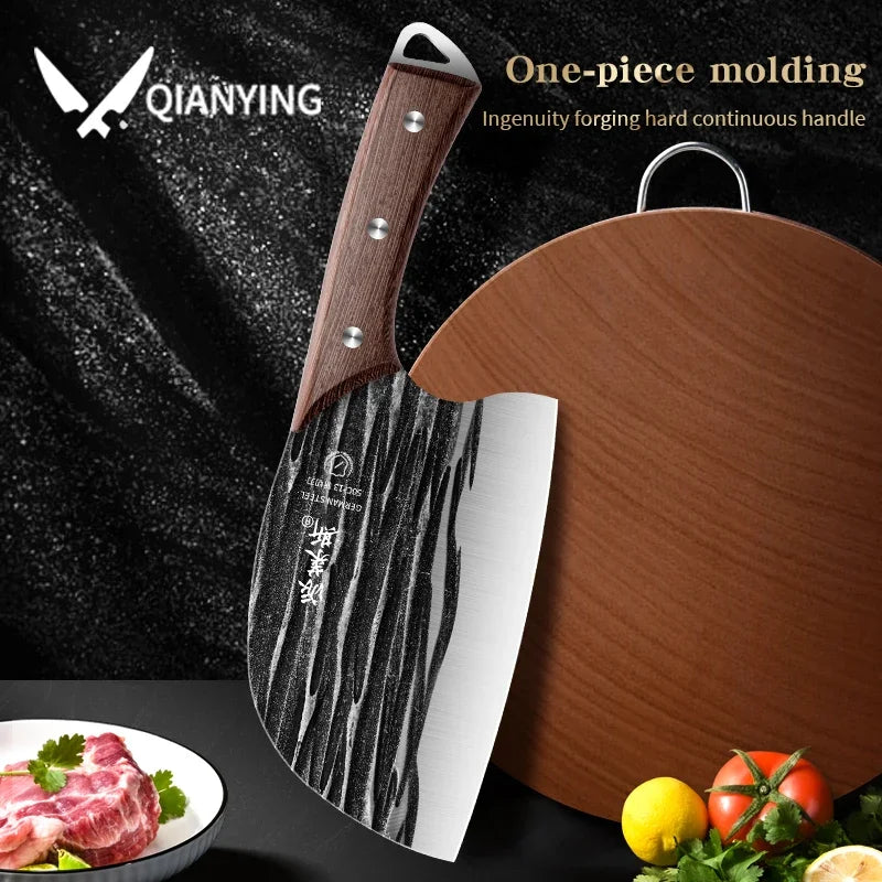 Cuchillo de Cocina Forjado a Mano – Acero Inoxidable, Mango de Madera, Ultra Afilado - 369 view