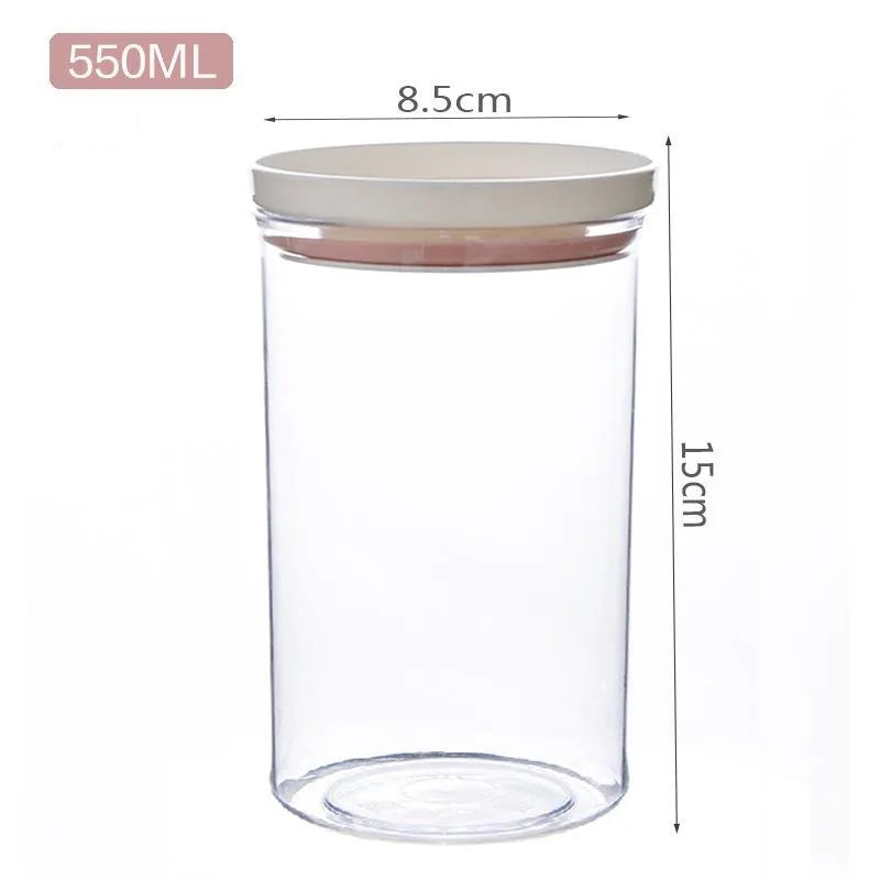 1/2/3PCS Food Container Storage Jars Transparent Food Canister For Mason Candy Spices Cookie Jar Sealed Ring Bottles Kitchen