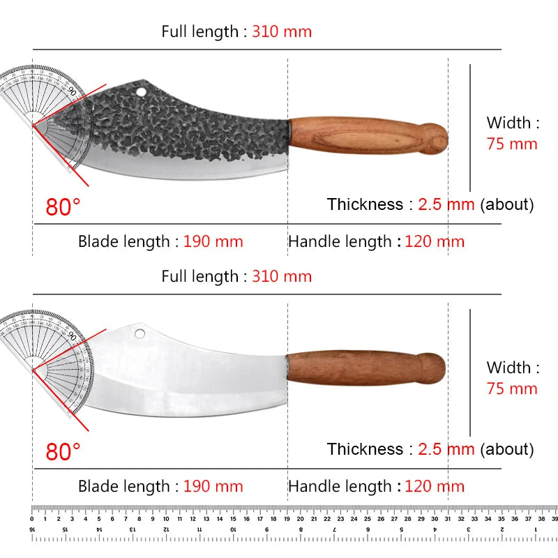 Cuchillo de Cocina Forjado – Multiusos, Mango de Madera, Ideal para Carne y Verduras - 369 view