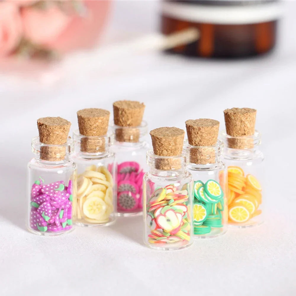 10PCS Mini Glass Bottles Transparent Wishing Bottles Cork Stopper Storage Bottle Creative Candy Jars DIY Container Wedding Decor