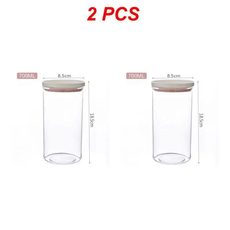 1/2/3PCS Food Container Storage Jars Transparent Food Canister For Mason Candy Spices Cookie Jar Sealed Ring Bottles Kitchen