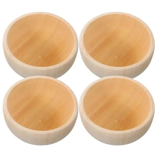 4pcs Mini Unique Small Wood Bowls Kids Wooden Bowl Toy Unfinished Wood Playthings DIY Wooden Cutlery DIY Supplies For Kids - 369 view