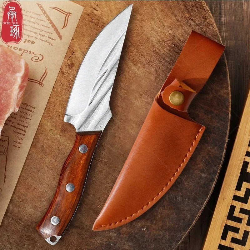 Cuchillo de Carnicero Forjado – Acero Inoxidable, Mango de Madera, Full Tang - 369 view
