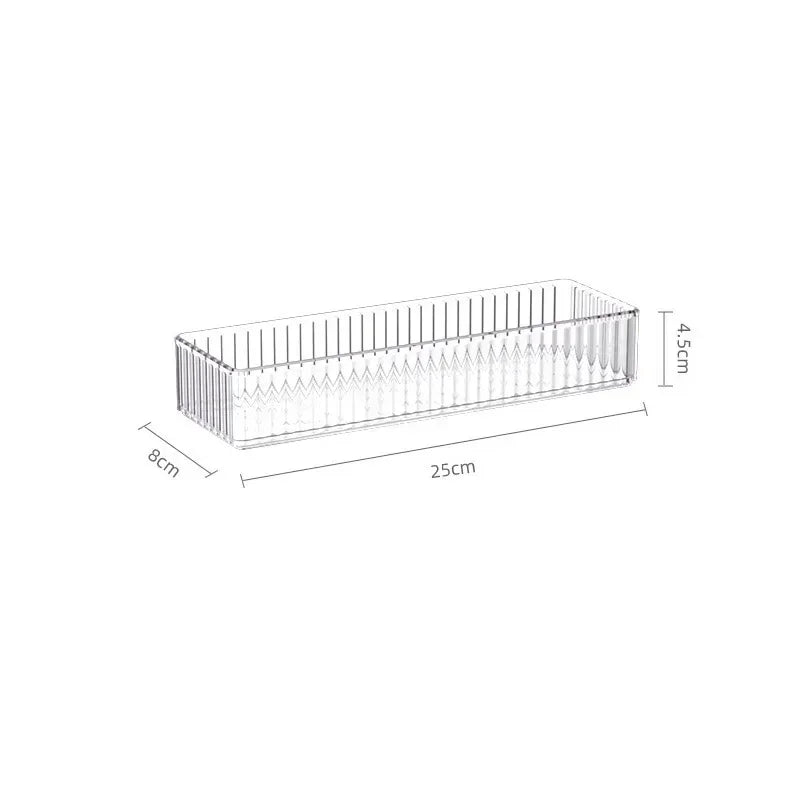Caja Organizadora Transparente de Plástico – Almacenamiento para Escritorio y Tocador