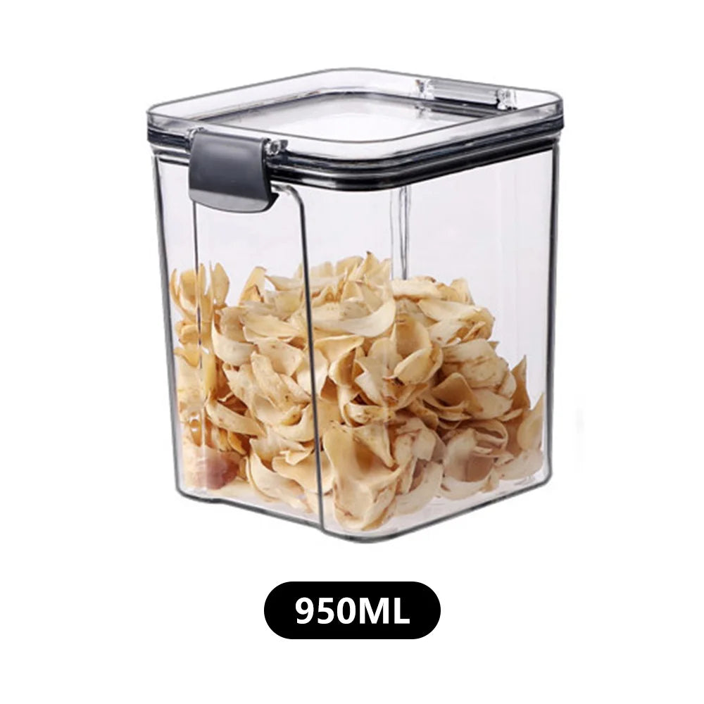 460-1800ml Sets Stackable Kitchen Sealed Jar Plastic Food Storage Box Multigrain Tank Bottle Dried Fruit Tea Storage Containers