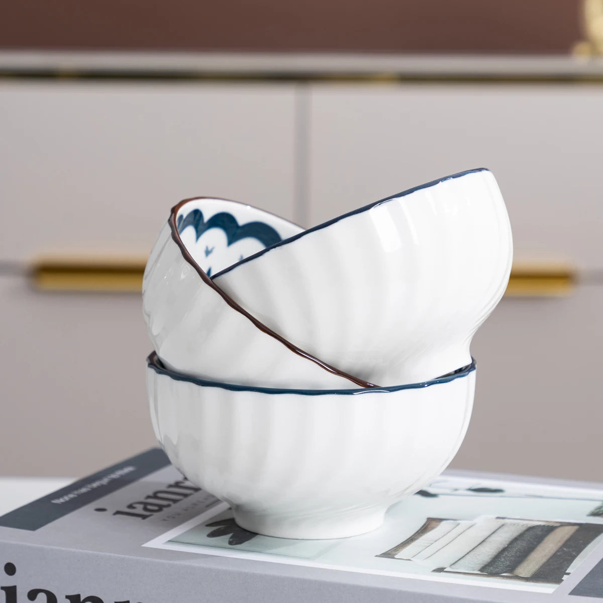 Juego de 6 Tazones de Cerámica – Estilo Japonés en Porcelana Premium